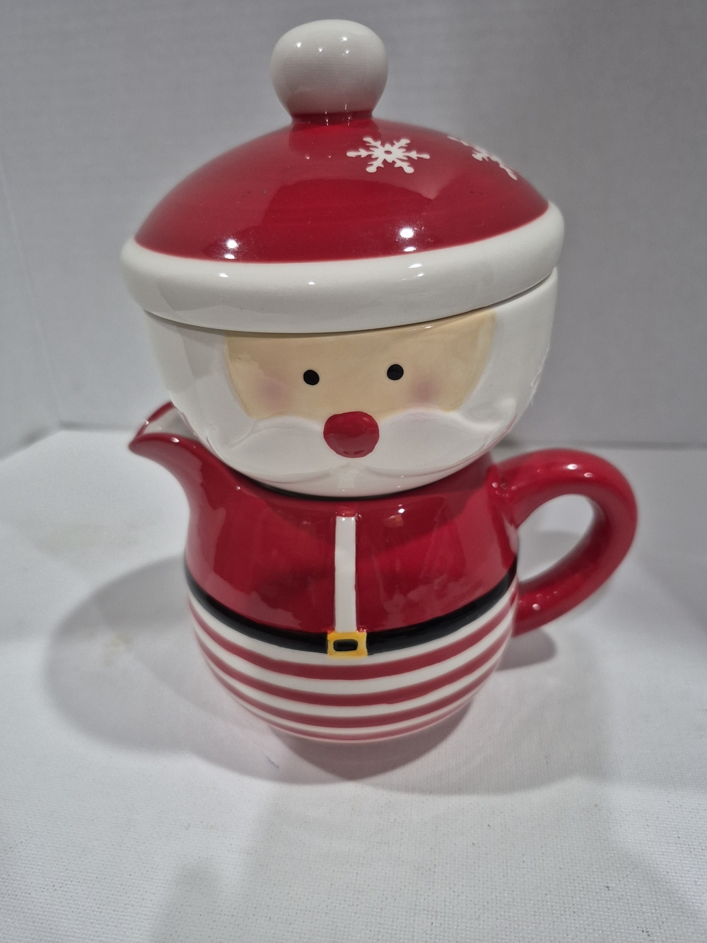 Santa Ceramic Cream And Sugar Bowl With Lid